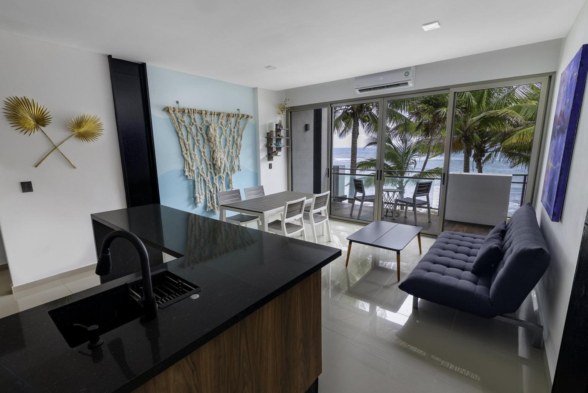 Angelina 28 Beachfront And Family Apartments - Modern And Relaxing Long Stays - 20 Min From Cancun Airport Puerto Morelos Eksteriør bilde