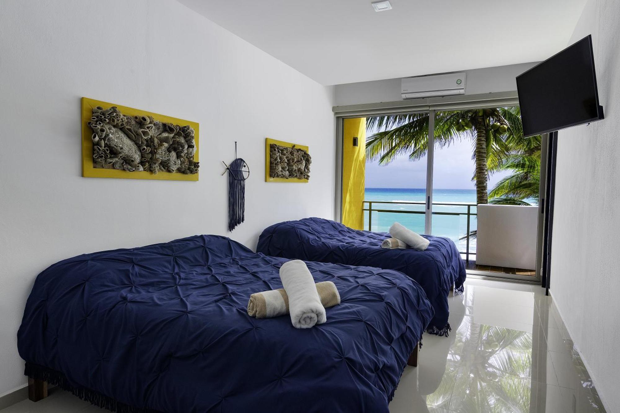 Angelina 28 Beachfront And Family Apartments - Modern And Relaxing Long Stays - 20 Min From Cancun Airport Puerto Morelos Eksteriør bilde