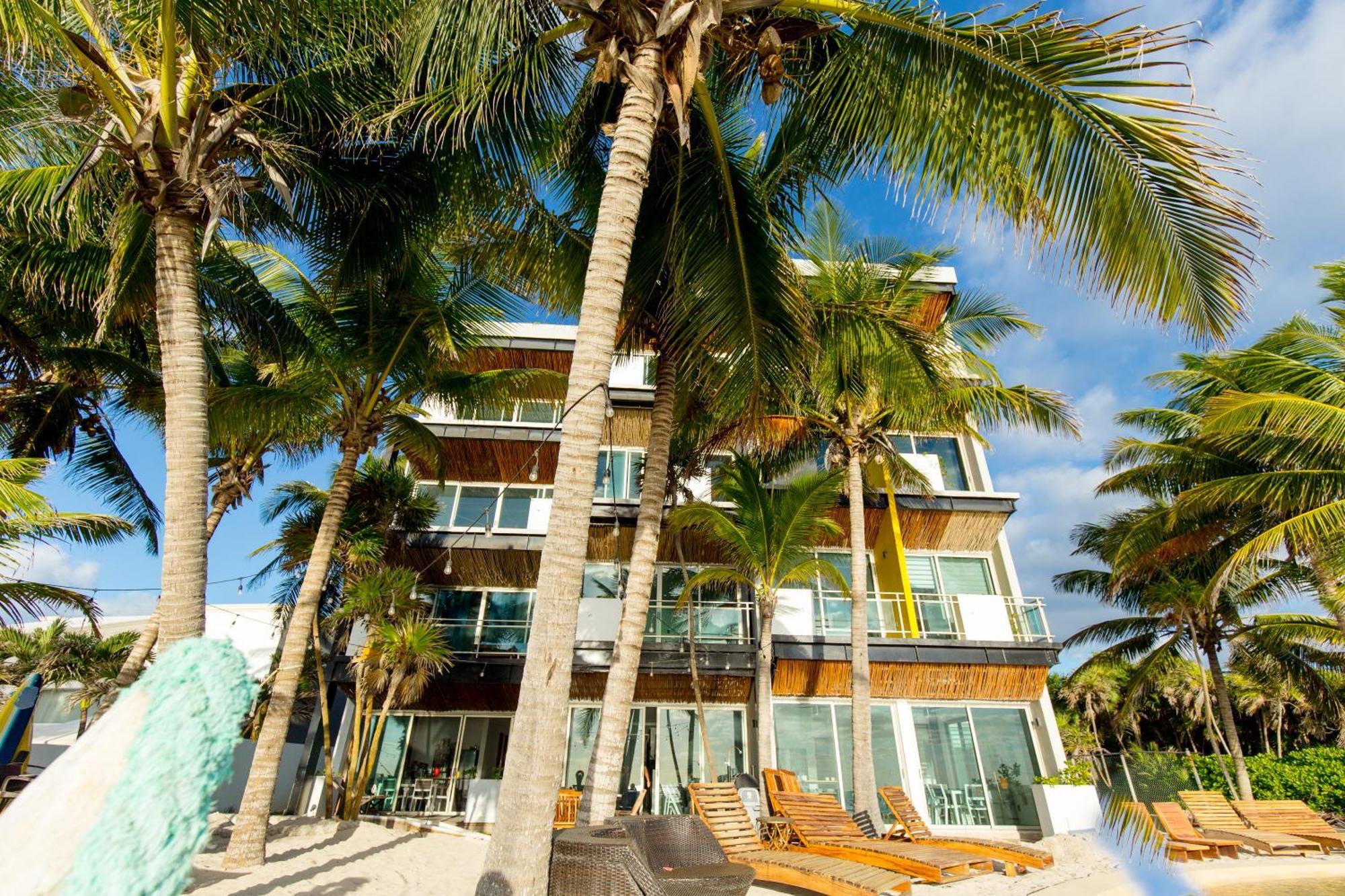 Angelina 28 Beachfront And Family Apartments - Modern And Relaxing Long Stays - 20 Min From Cancun Airport Puerto Morelos Eksteriør bilde