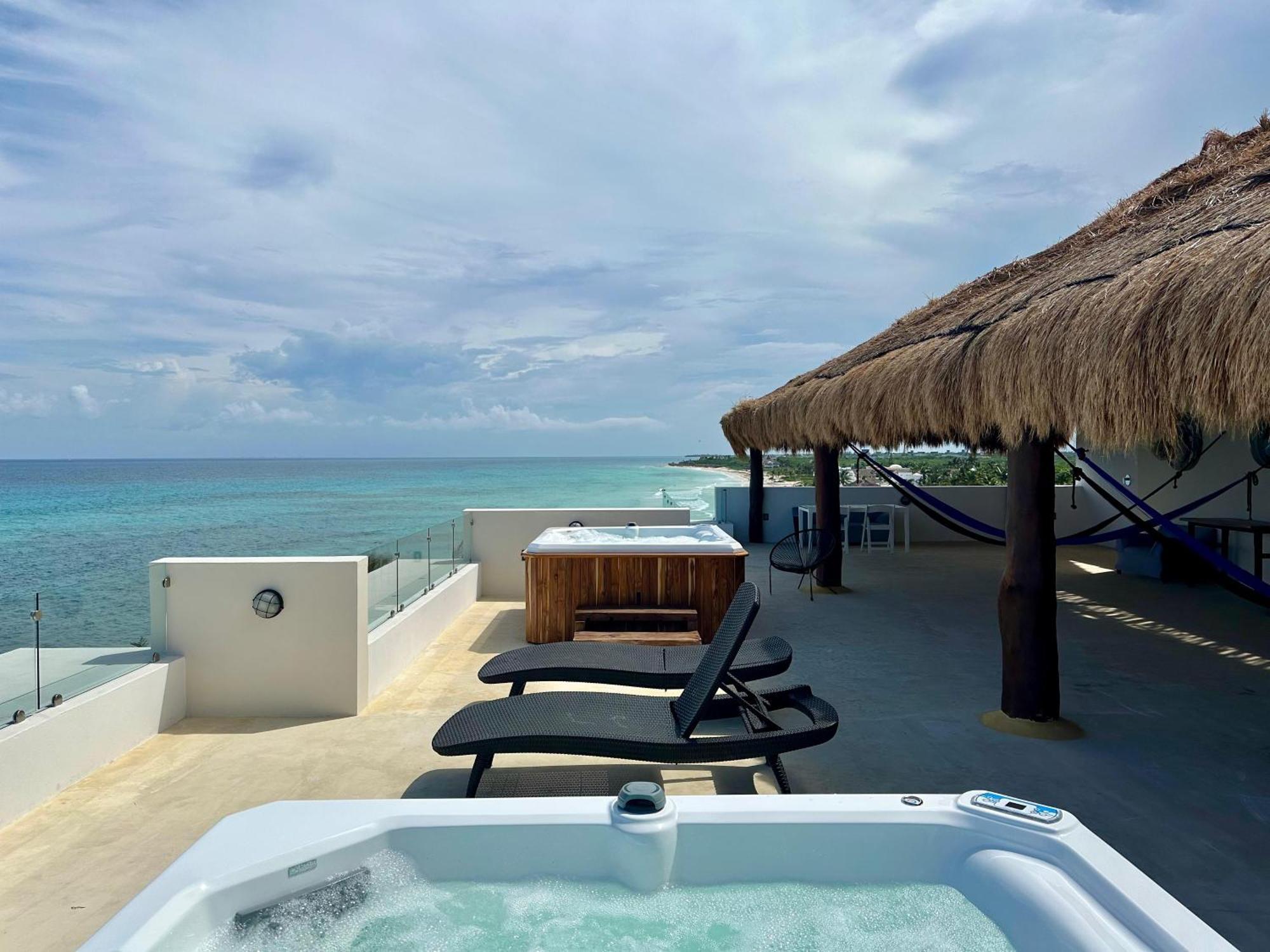 Angelina 28 Beachfront And Family Apartments - Modern And Relaxing Long Stays - 20 Min From Cancun Airport Puerto Morelos Eksteriør bilde